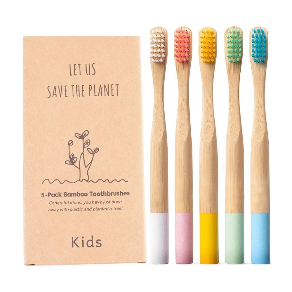 Kids Bamboo Toothbrush Set